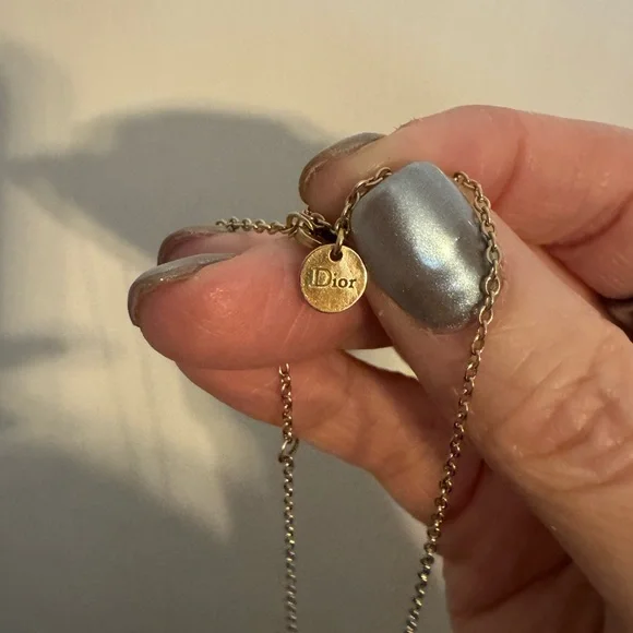 Christian Dior Gold Necklace with Star and Pearl Charms/ cd and stone - Picture 4 of 5